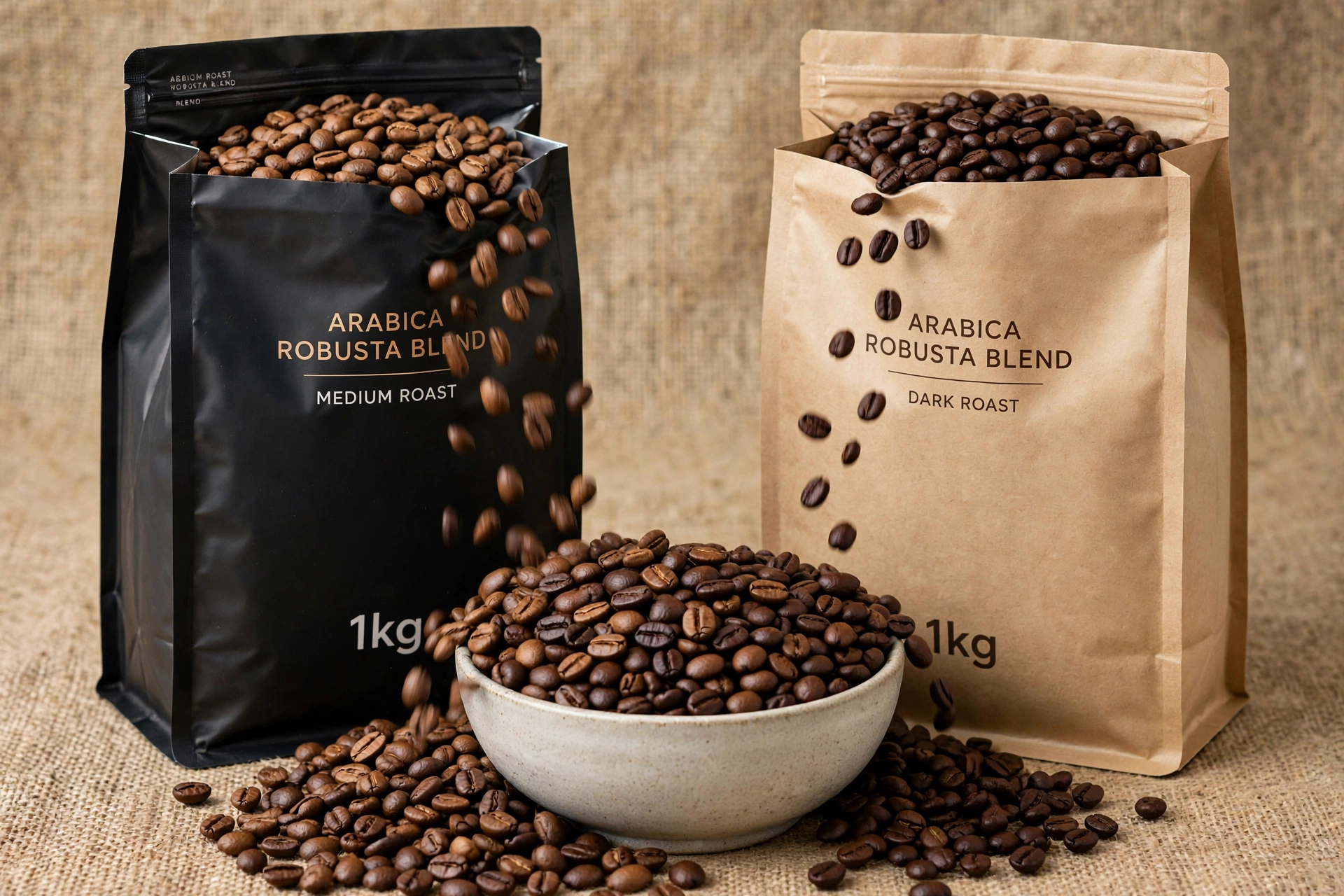 Roasted Coffee Beans Medium & Dark Roast